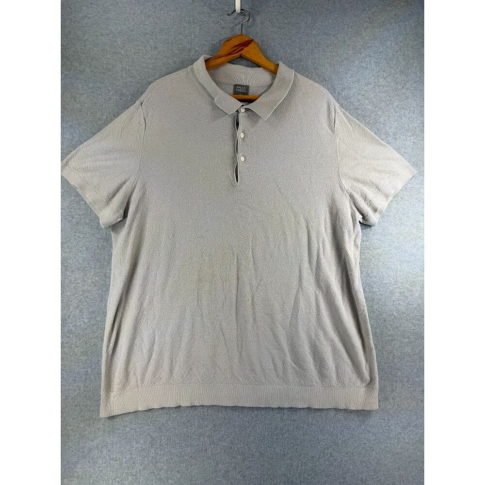 Falls Creek Men’s 3XL Gray 100% Cotton Knit Polo Shirt Short Sleeve 3680